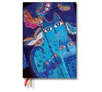 Paperblanks | Agendas 12 Mois 2021 | Chats Bleus et Papillons | Vertical | Midi (130 × 180 mm) DE6838-9
