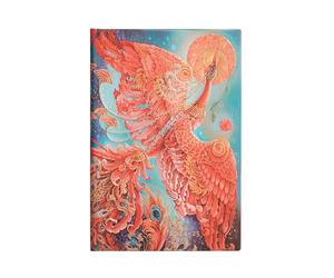 Paperblanks Agendas 18 Mois 2025, Oiseau de Feu, Mini, Horizontal, Fermeture Élastique