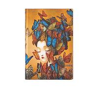 Paperblanks Calendrier Flexis 2024, à couverture souple et horizontale, format mini, 95 × 140 mm, motif Madame Butterfly