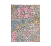 Paperblanks Morris Agenda 12 mois 2025 en forme de haie rose ultra vertical avec fermeture élastique