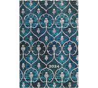 Paperblanks Verso - Calendrier 12 mois 2024 - Bleu velours - Mini (95 × 140 mm)