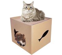 Paperboard Condo - Design pliable, surfaces rayées en | Maison pour chats avec coussinets à gratter, activité dans l'appartement, protection des meubles, retraite pour jouer, pa