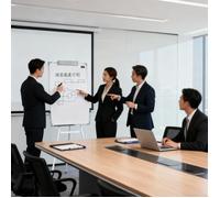Paperboard Pliable de tableau de conféRence-MENGDA-Tableau blanc magnétique de chevalet-70×100cm-Effaçable à sec-Blanc