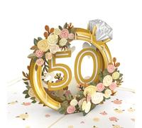 PaperCrush® Carte anniversaire de mariage pop-up pour mariage d'or - Carte cadeau 3D pour 50 ans de mariage, Carte de vœux avec enveloppe pour porte-monnaie pour femmes et hommes (parents, grand-père