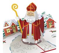 papercrush® Carte de Noël pop-up 3D Saint Nicolas - Carte de Noel 3D amusante pour enfants (filles, garçons) et femmes (maman, mamie, marraine, soeur), Carte-cadeau porte billet pour la Saint-Nicolas