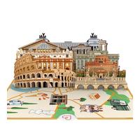 PaperCrush® Carte déployante Rome - Carte d'anniversaire 3D pour hommes et femmes, carte-cadeau 3D comme bon de voyage pour un voyage à Rome pour mari et femme, bon d'hôtel pour un week-end en Italie