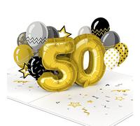 papercrush® Carte pop-up 50e anniversaire - Carte d'anniversaire 3D faite à la main pour homme et femme (50 ans) - Carte de vœux spéciale avec enveloppe