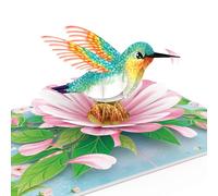 papercrush® Carte pop-up colibri - Carte d'anniversaire 3D avec oiseau et fleurs pour femme, petite amie et mère, carte de félicitations pour anniversaire, jubilé, convalescence, remerciement ou