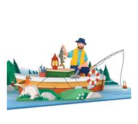 papercrush Carte pop-up de pêche, carte d'anniversaire 3D avec pêcheur pour | Carte de pêche pour père, petit ami et garçon, cadeau d'argent pour la pêche, carte d'adieu à la retraite pour collègues et