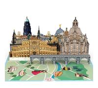 PaperCrush® Carte pop-up Dresden - Carte cadeau spéciale ou cadeau d'argent pour un voyage à Dresde, carte cadeau 3D ou chèque d'hôtel pour un anniversaire, idée cadeau pour un citytrip en Allemagne