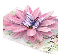 papercrush® Carte pop-up fleur avec papillon - Carte d'anniversaire 3D pour femme, amie & maman - Carte pour diverses occasions (félicitations naissance, bon rétablissement, merci, encouragement)