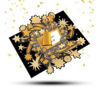 papercrush® Carte pop-up Golden Ticket - Carte à Gratter Personnalisable 3D comme pour l'Anniversaire des Hommes et Femmes, Bon Cadeau ou Ticket à Gratter Personnalisé pour une Voyage Surprise