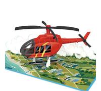 papercrush Carte pop-up hélicoptère - Carte d'anniversaire 3D pour hommes, garçons et pilotes - Bon cadeau pour vol en hélico - Carte cadeau ou cadeau en argent pour les fans hélicoptère