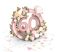 papercrush® Carte Pop Up Noces de Diamant - Carte de félicitations 3D pour noces de diamant, carte cadeau pour le 60e anniversaire de mariage (femmes et hommes), emballage cadeau pour argent, carte