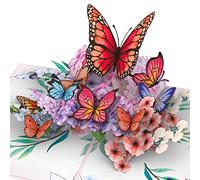papercrush® Carte pop-up papillons sur fleurs - Carte d'anniversaire spéciale 3D pour femmes (amie, maman, mamie, épouse) pour diverses occasions (depart collegue, mariage, merci, bon rétablissement)