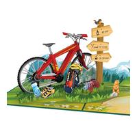 papercrush® Carte pop-up pour VTT - Carte d'anniversaire 3D pour descente, Bon de voyage pour vacances à la montagne, Carte cadeau pour accessoires VTT, casque ou chaussures, Cadeau d'argent de vélo