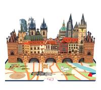 papercrush® Carte pop-up Prague - Carte d'anniversaire spéciale ou cadeau en argent pour caisse de voyage, Carte cadeau 3D ou bon d'hôtel pour anniversaire, Bon de voyage à Prague pour 2 personnes