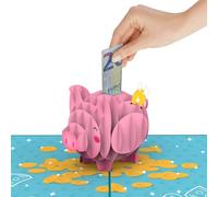 papercrush® Carte pop-up Tirelire - Carte porte billet 3D pour cadeaux en argent pour Noel, communion, baptême, confirmation ou urne mariage, Carte-cadeau créatif pour anniversaire, Caisse de voyage