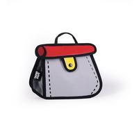 Paperdope SliceTote - Sac fourre-tout 2D de style bande dessinée kawaii | Sac à bandoulière unique et insolite pour femmes et adolescentes filles, sac à main fourre-tout art 2D, Rouge, One Size