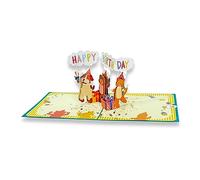paperdora® Carte Pop-Up 3D „Anniversaire“ avec Enveloppe et Cachet de Cire - Carte de Vœux Carte Cadeau Bon Cadeau