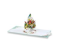 paperdora® Carte Pop-Up 3D „Fleur“ avec Enveloppe et Cachet de Cire - Carte de Vœux Carte Cadeau Bon Cadeau