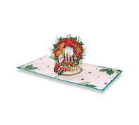 paperdora® Carte Pop-Up 3D „Noël“ avec Enveloppe et Cachet de Cire - Carte de Vœux Carte Cadeau Bon Cadeau