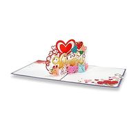paperdora® Carte Pop-Up 3D „Saint Valentin“ avec Enveloppe et Cachet de Cire - Carte de Vœux Carte Cadeau Bon Cadeau
