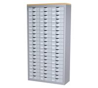 Paperflow Armoire 3 colonnes Cycladis 60 tiroirs - Ht 169,5 cm - Aluminium