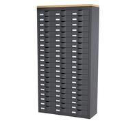 Paperflow Armoire 3 colonnes Cycladis 60 tiroirs - Ht 169,5 cm - Anthracite
