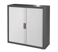 Paperflow Armoire à Rideaux démontable Easy Office 104 x 110 Corps Anthracite (Blanc)
