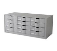 Paperflow Bloc Classeur À 12 Tiroirs Pour Documents 24 X 32 Cm - Dimensions L81,3 X H32,9 X P34,2 Cm Gris