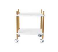 paperflow chariot de bureau, 2 étagères, blanc / hêtre noir
