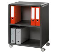 PAPERFLOW Chariot de bureau mobile anthracite 3 niveaux 65,1 x 33,0 x 86,4 cm