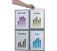 Paperflow Infodisplay 4066X4.35 DIN A4 aluminium 4 pcs/paquet