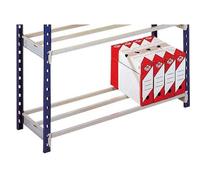 PAPERFLOW Lot de 2 tablettes tubulaire à claire-voie en acier pour rayonnage Rang'Eco de profondeur 34 cm