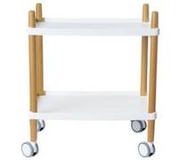 paperflow chariot de bureau, 2 étagères, blanc / hêtre noir