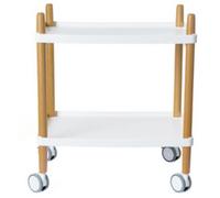 paperflow paperflow chariot de bureau, 2 étagères, blanc / hêtre noir G
