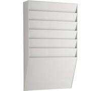 PAPERFLOW Porte-brochures mural 6 compartiments A4 paysage gris