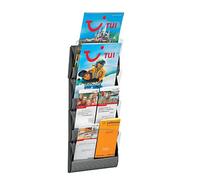 PAPERFLOW Porte-brochures mural Integral argenté DIN A5, DIN long 4 compartiments