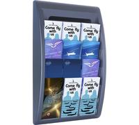 PAPERFLOW Porte-brochures mural Quick fit 4 compartiments anthracite