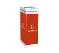 Paperflow Poubelle de tri sélectif pour canettes - 60L - Rouge corps Blanc