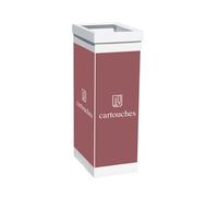 Paperflow Poubelle de tri sélectif pour le recyclage des cartouches - 60L - Terracotta corps Blanc