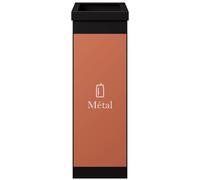 Paperflow Poubelle de tri sélectif pour le recyclage du métal - 60L - Orange corps Noir