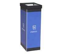 Paperflow Poubelle de tri sélectif pour papier - 60L - Bleu corps Noir