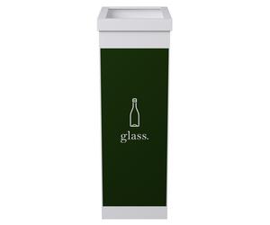 Paperflow Poubelle de tri sélectif pour verre - 60L - Vert corps Blanc