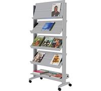 PAPERFLOW Présentoir à prospectus Uno easyDisplays avec 5 étagères couleur aluminium