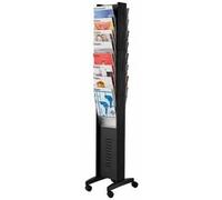 Paperflow Présentoir mobile Fast Paper 276.01 – 16 compartiments Noir 302 x 382 x 1650 mm