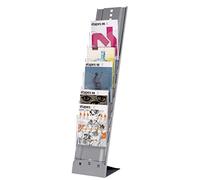 Paperflow Présentoir transportable 7 cases A4 structure métal tablettes polystyrène aluminium