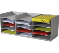 PAPERFLOW Station de tri boîte à formulaires 15 cases gris