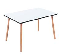 Paperflow Table de restauration rectangulaire Palomba 120 x 80 cm - Plateau Blanc - Pieds Hêtre massif vernis